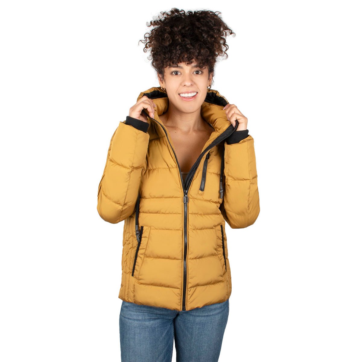 Foto 2 pulgar | Chamarra Greenlander Capitonada Gorro Ajustable Para Mujer