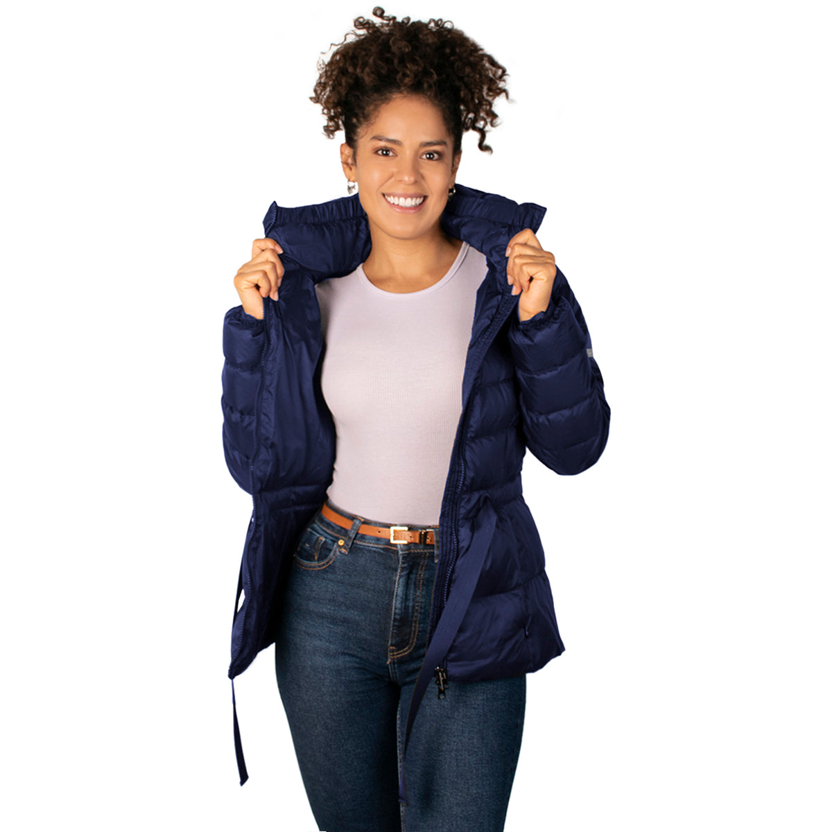 Foto 3 pulgar | Chamarra Greenlander Capitonada Cinta Ajustable Para Mujer