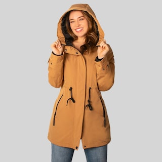 Foto 5 | Chamarra Greenlander Rompevientos Con Capucha Color Camel Para Mujer
