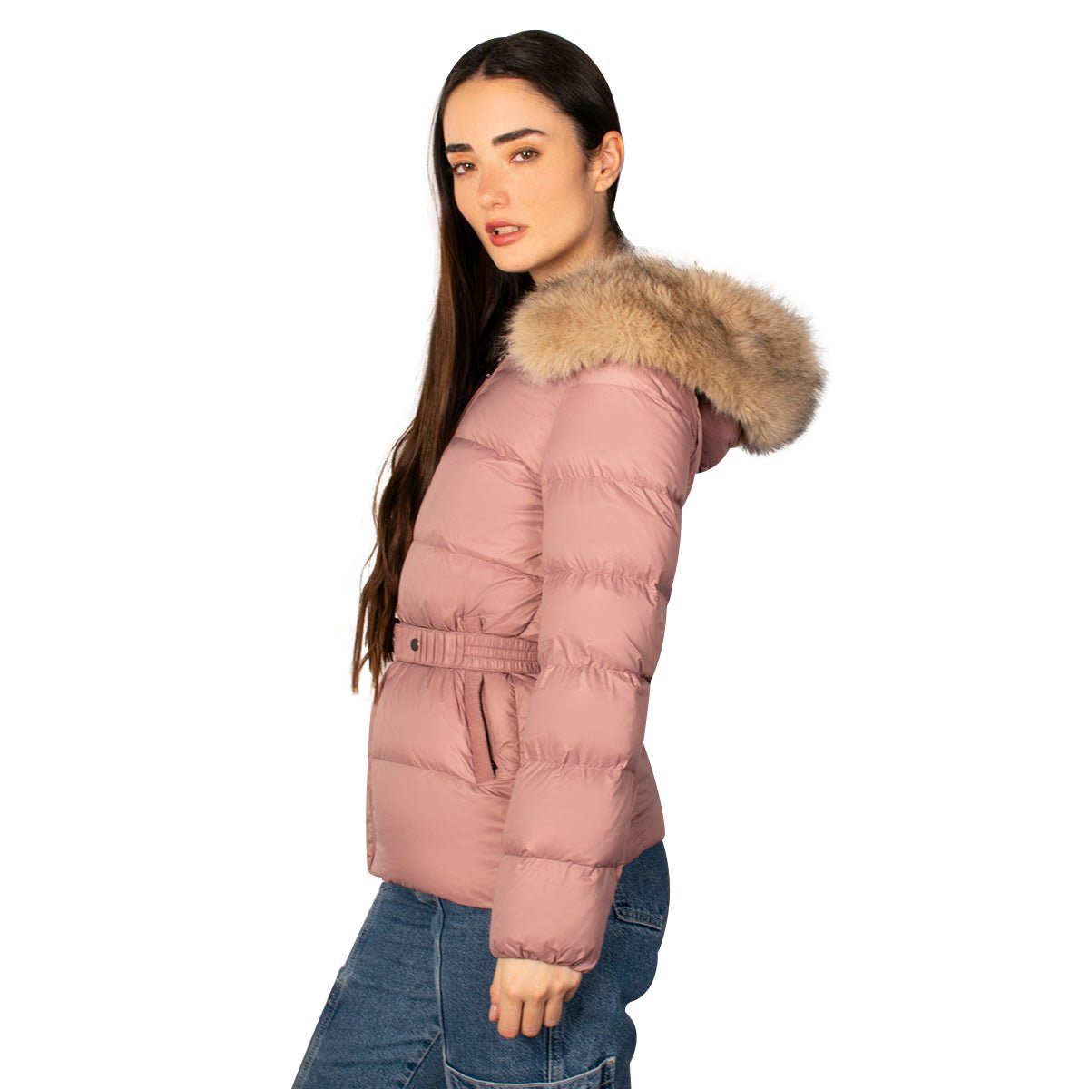 Foto 3 pulgar | Chamarra Greenlander Capitonada De Pluma Con Cuello Fur Para Mujer