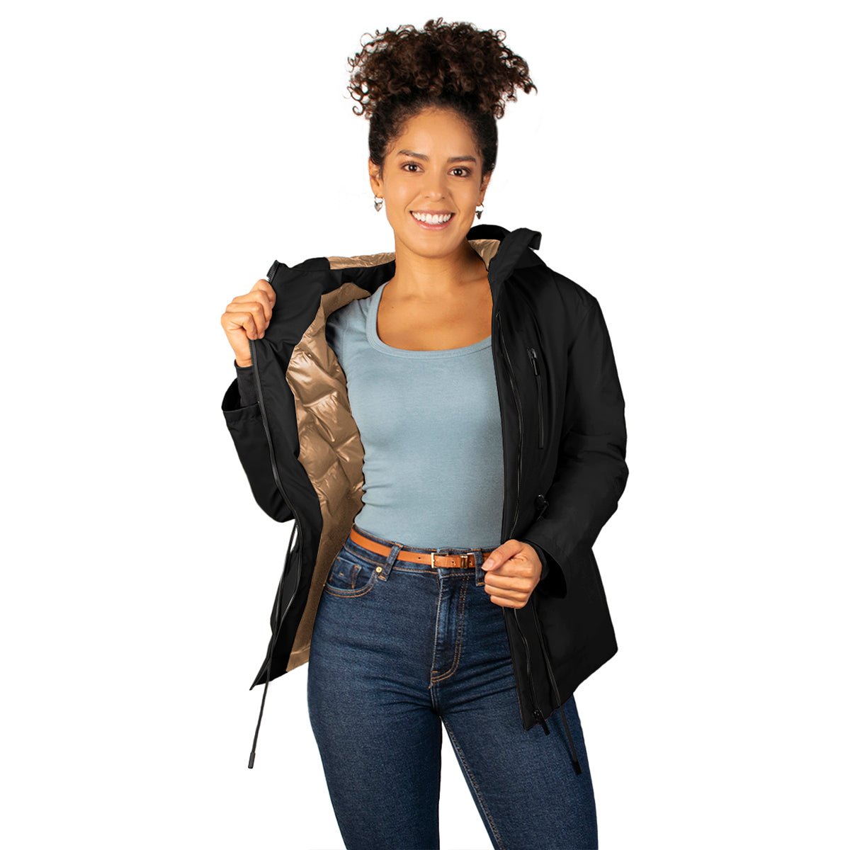 Foto 4 pulgar | Chamarra Greenlander De Pluma Con Gorro Para Mujer