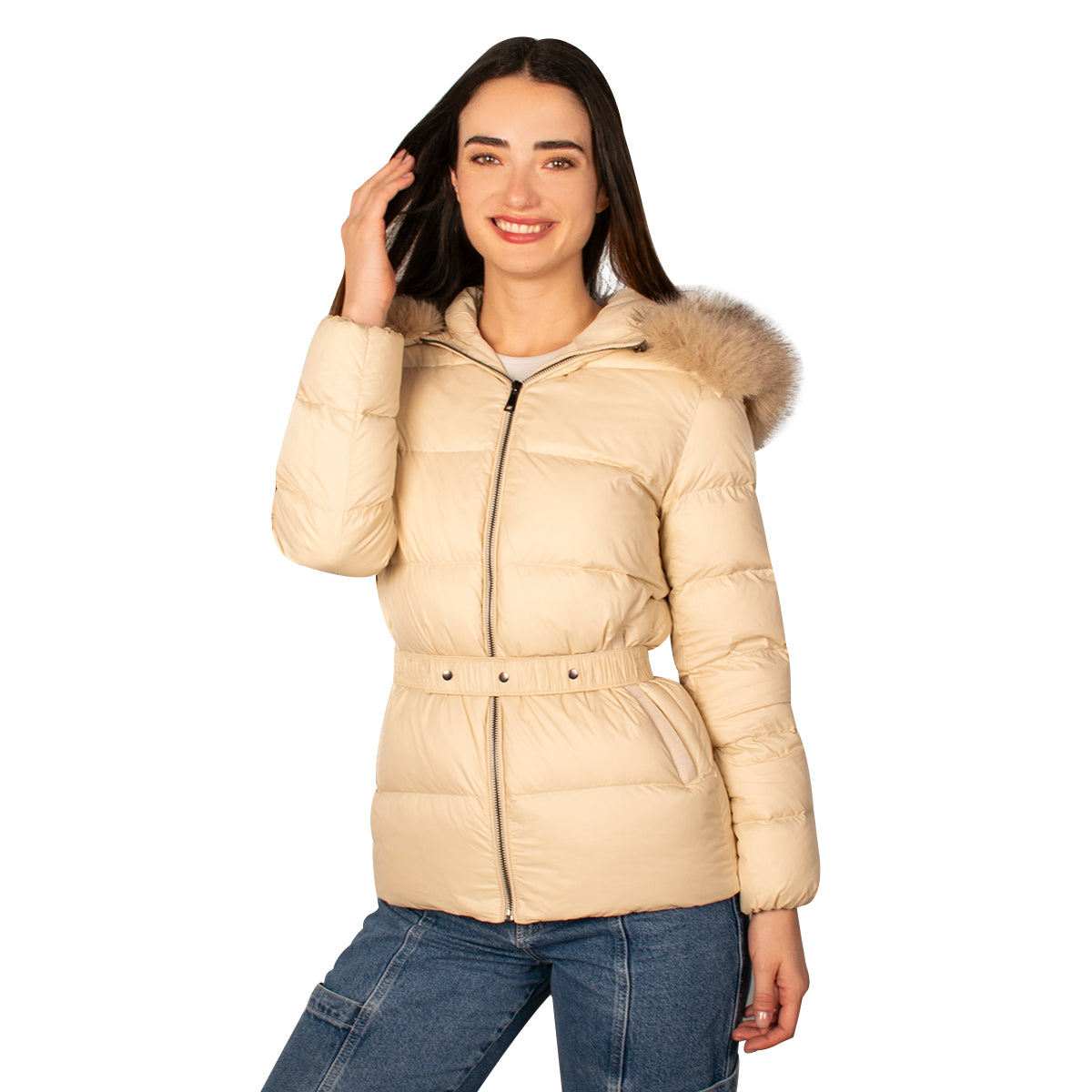 Foto 2 pulgar | Chamarra Greenlander Capitonada De Pluma Con Cuello Fur Para Mujer
