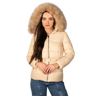 Foto 3 | Chamarra Greenlander Capitonada De Pluma Con Cuello Fur Para Mujer