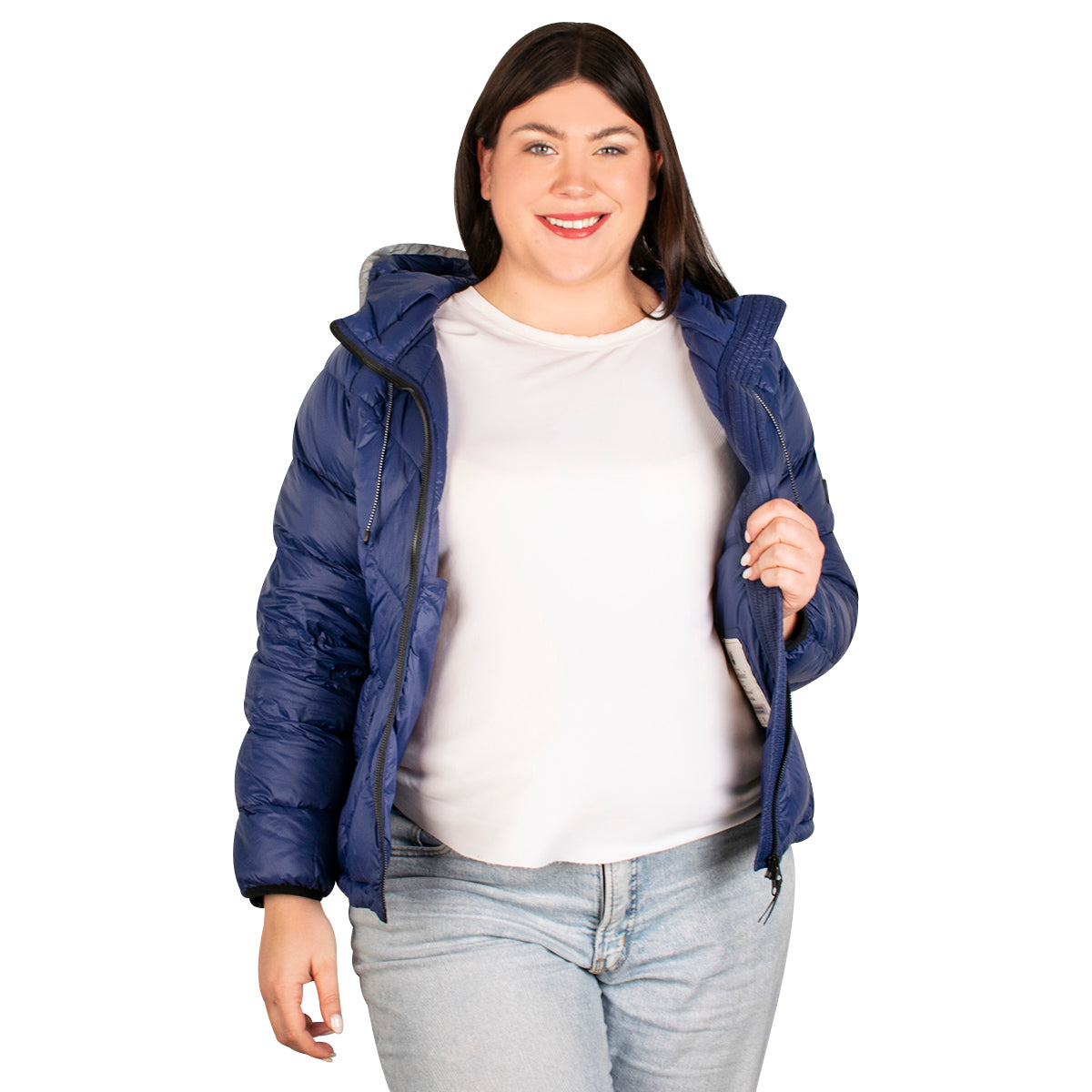 Foto 3 pulgar | Chamarra Greenlander Capitonada Con Gorro Tallas Extra Para Mujer