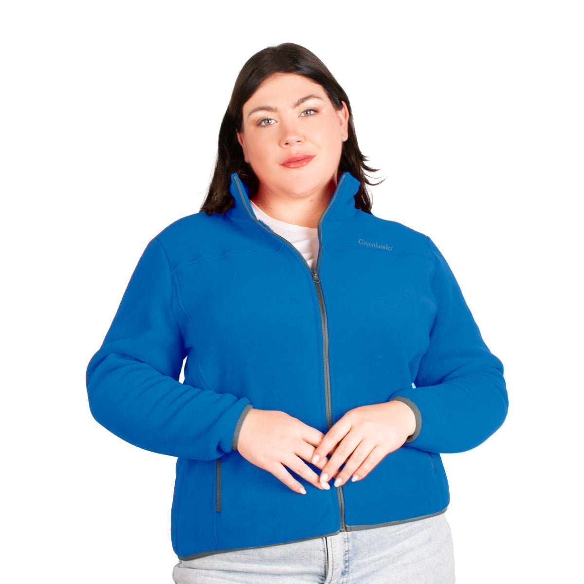 Foto 2 pulgar | Sudadera Greenlander Eco Fleece Con Fur Tallas Extra Color Azul Claro Para Dama
