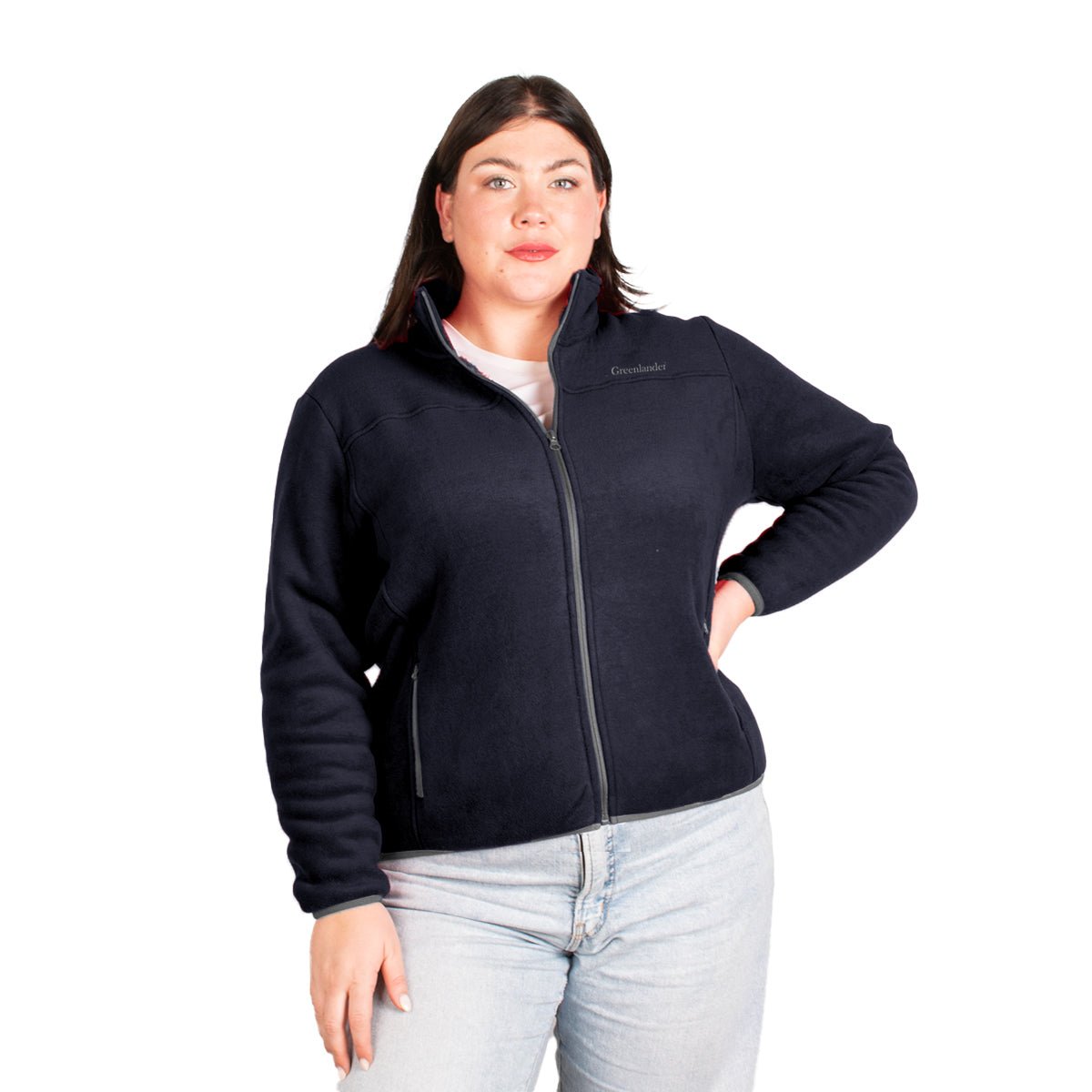 Foto 2 pulgar | Sudadera Greenlander Eco Fleece Con Fur Tallas Extra Color Azul Marino Para Dama
