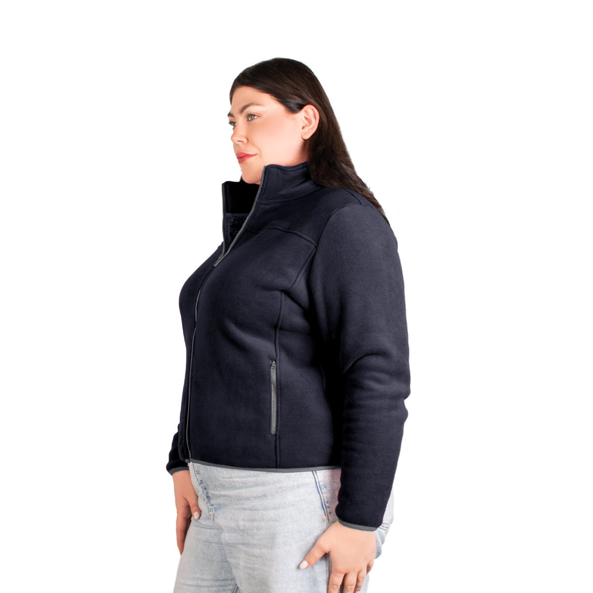 Foto 4 pulgar | Sudadera Greenlander Eco Fleece Con Fur Tallas Extra Color Azul Marino Para Dama