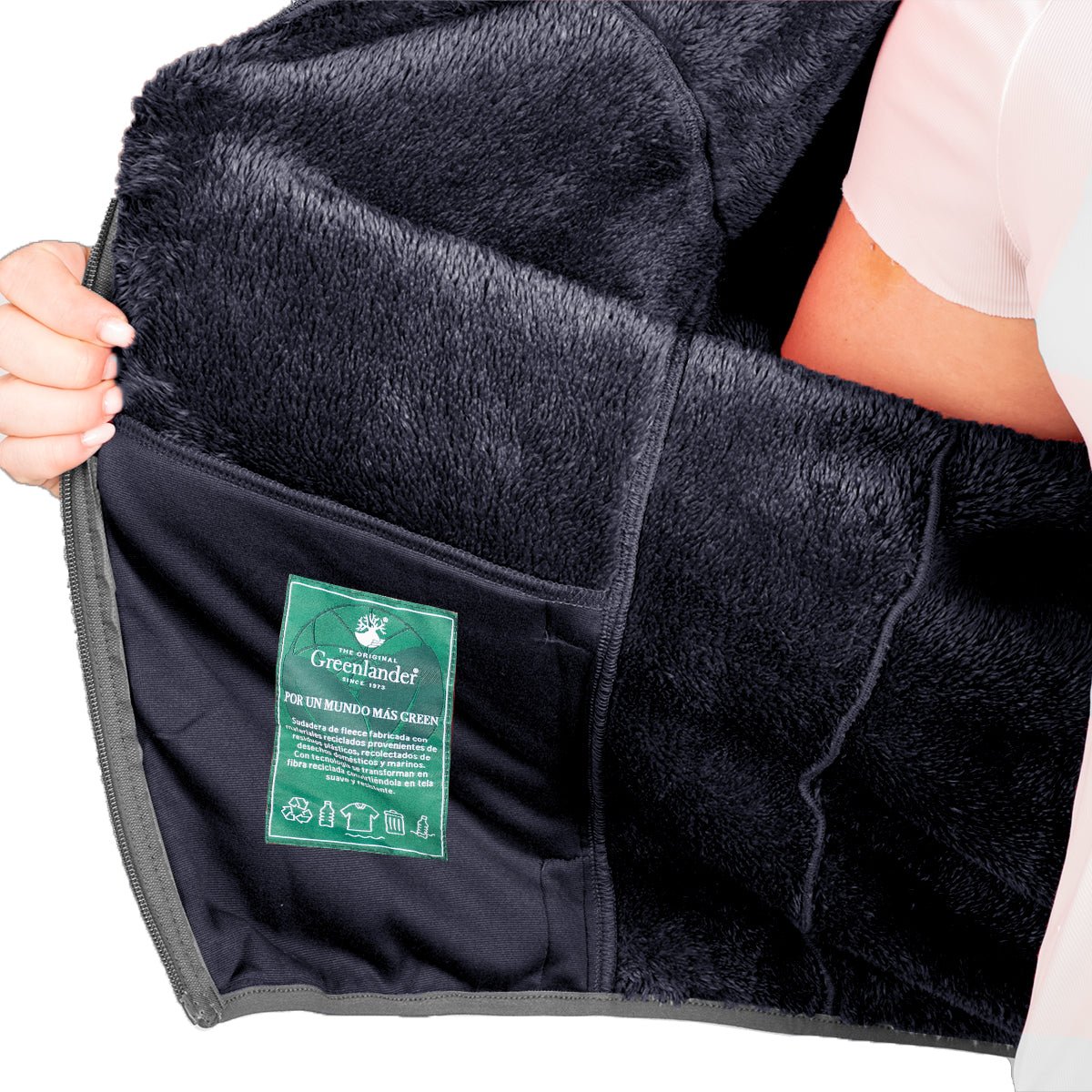 Foto 5 pulgar | Sudadera Greenlander Eco Fleece Con Fur Tallas Extra Color Azul Marino Para Dama