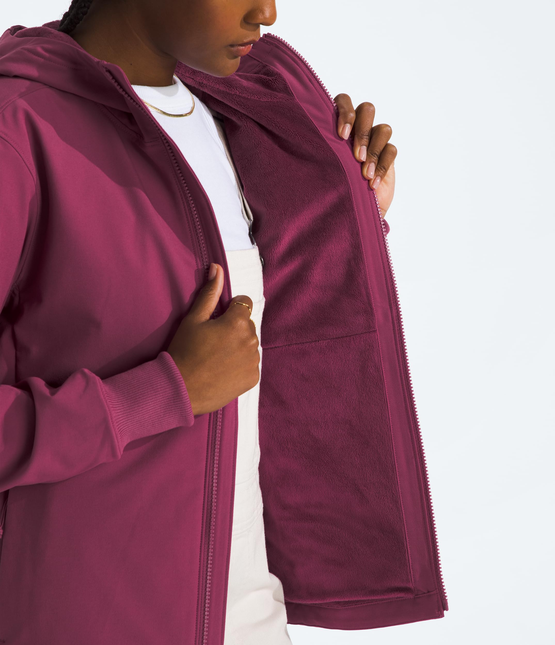Foto 5 pulgar | Chaqueta The North Face Shelbe Raschel De Forro Polar Cyber Berry Para Mujer - Venta Internacional.