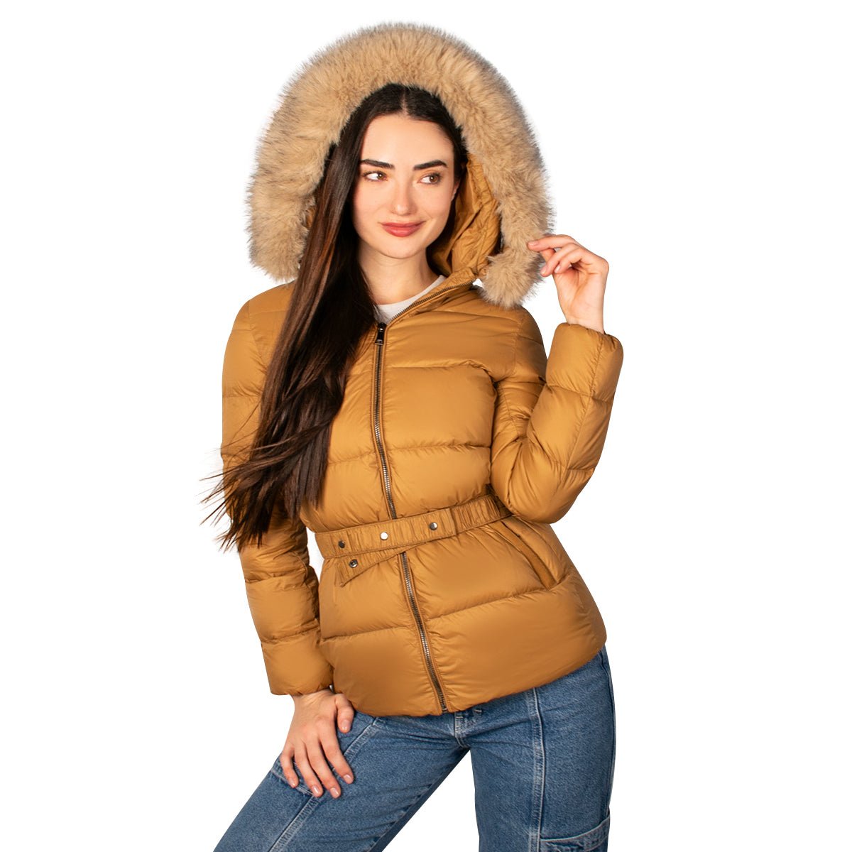 Foto 4 pulgar | Chamarra Greenlander Capitonada De Pluma Con Cuello Fur Para Mujer