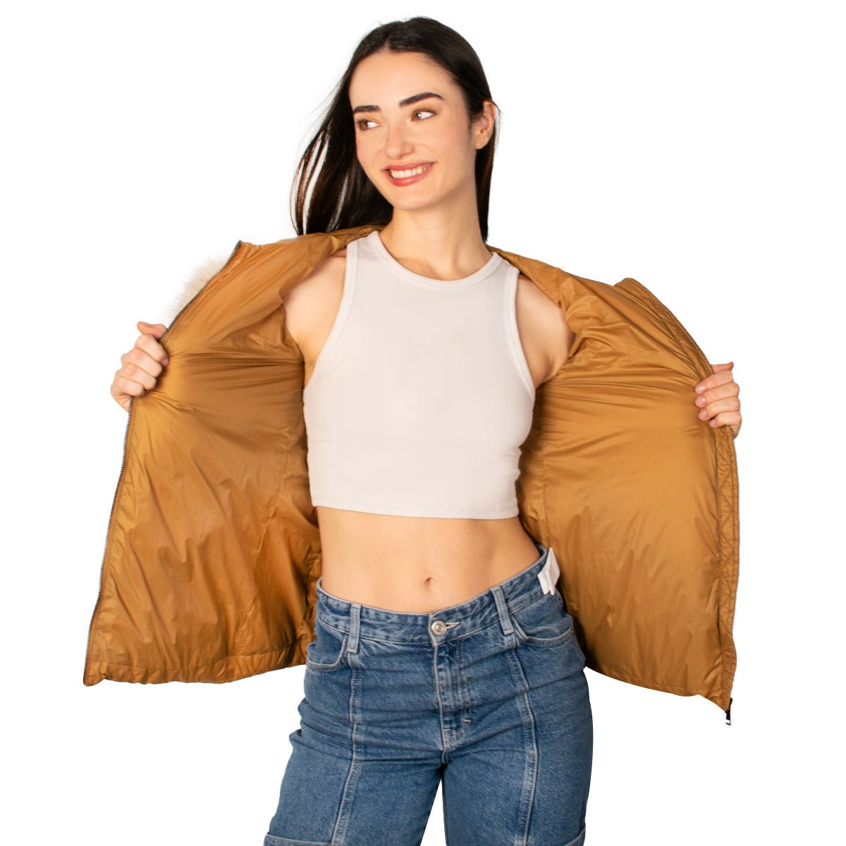 Foto 6 pulgar | Chamarra Greenlander Capitonada De Pluma Con Cuello Fur Para Mujer