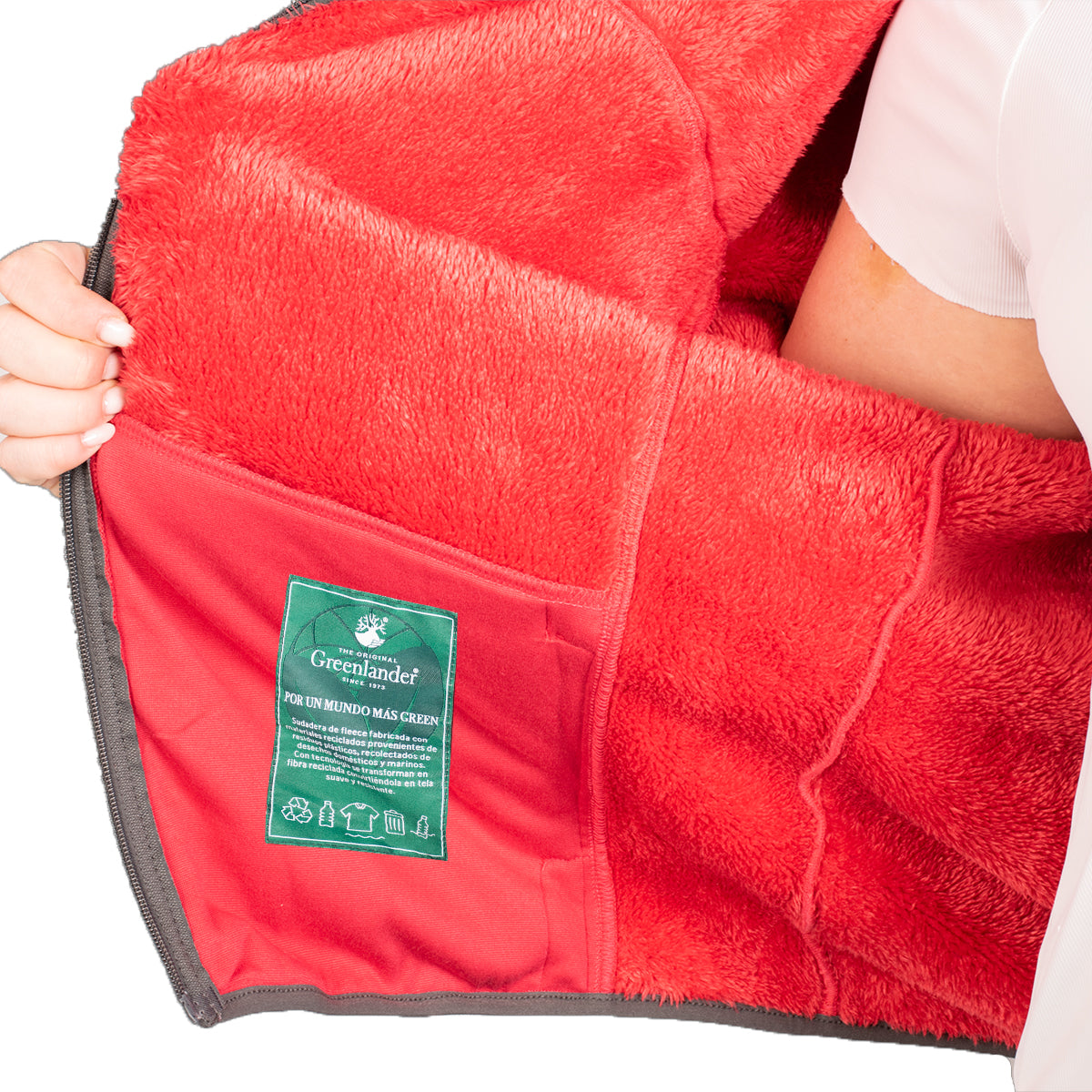 Foto 5 | Sudadera Greenlander Eco Fleece Con Fur Tallas Extra Para Dama
