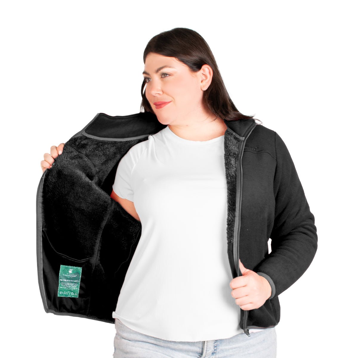 Foto 5 | Sudadera Greenlander Eco Fleece Con Fur Tallas Extra Para Dama