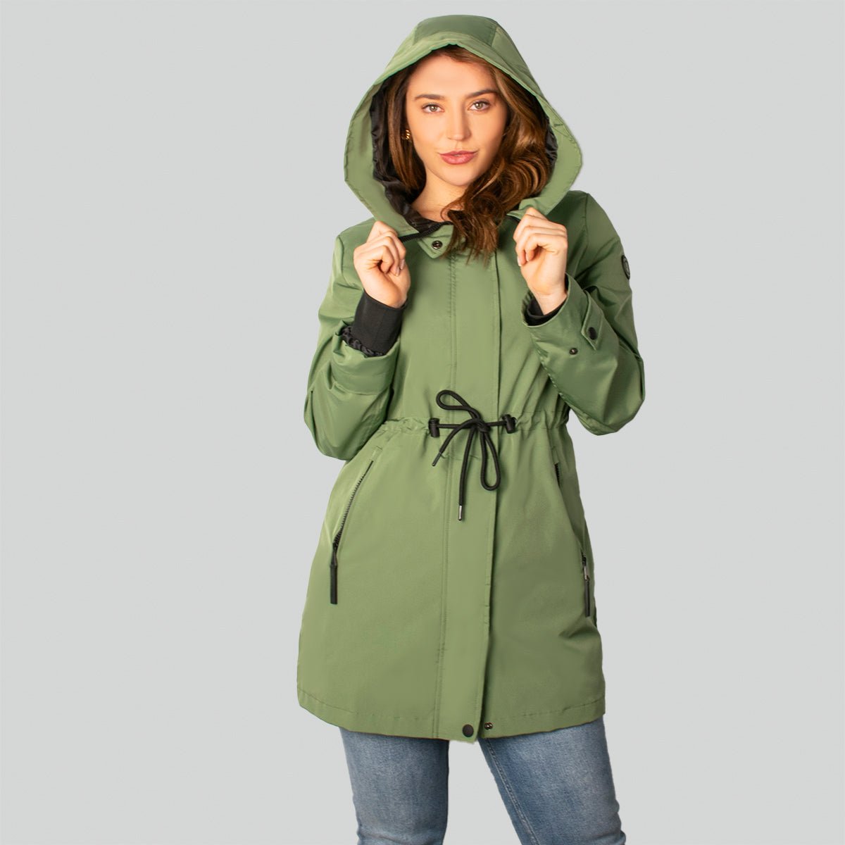 Chamarra Greenlander Rompevientos Con Gorro Fijo Para Mujer