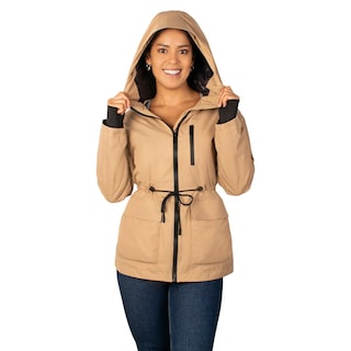 Foto 4 | Chamarra Greenlander De Pluma Con Gorro Color Camel Para Mujer