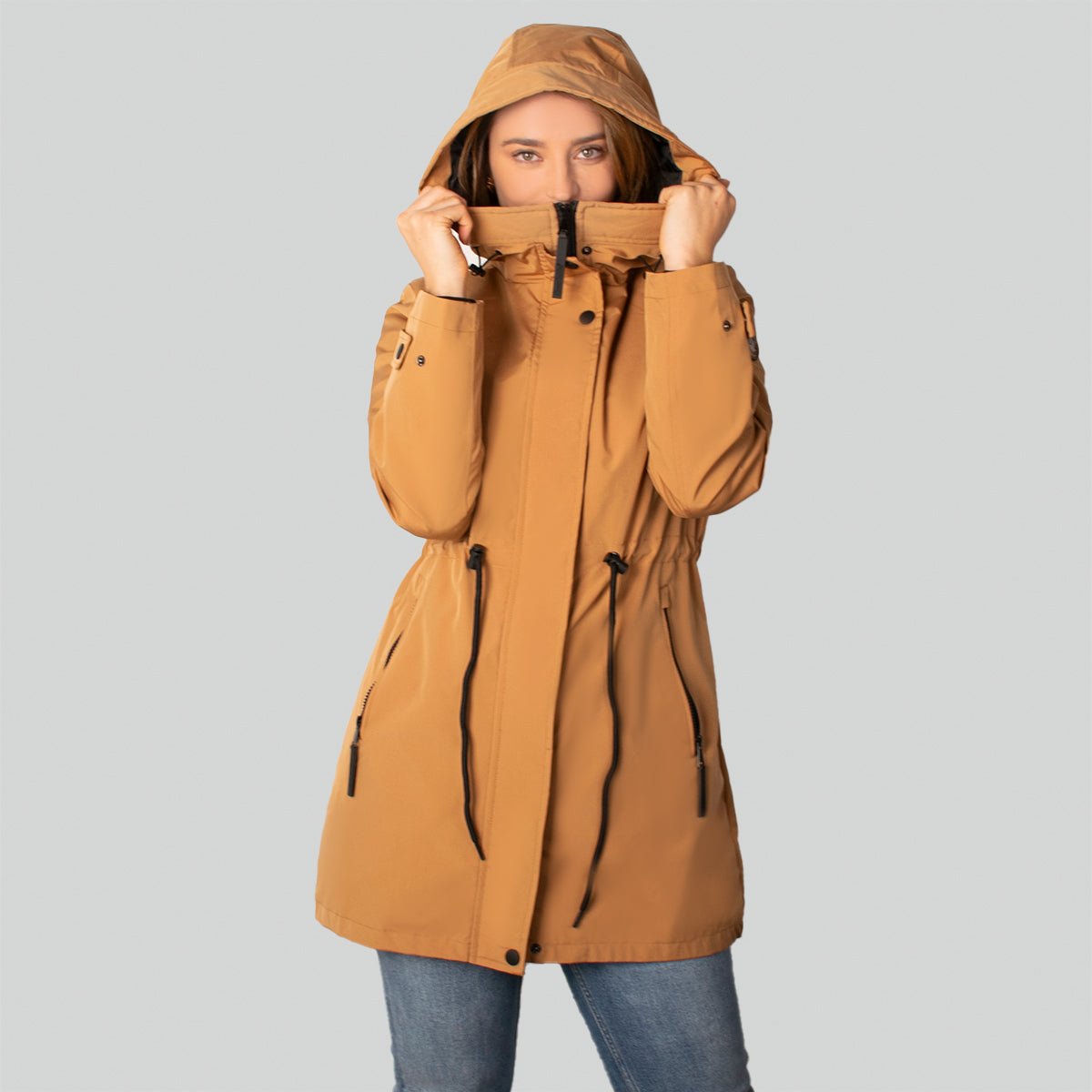 Chamarra Greenlander Rompevientos Con Gorro Fijo Para Mujer