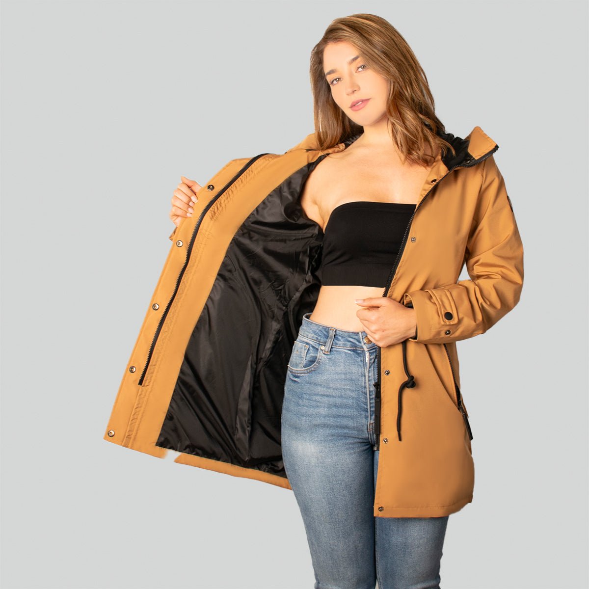Foto 4 pulgar | Chamarra Greenlander Rompevientos Con Gorro Fijo Para Mujer