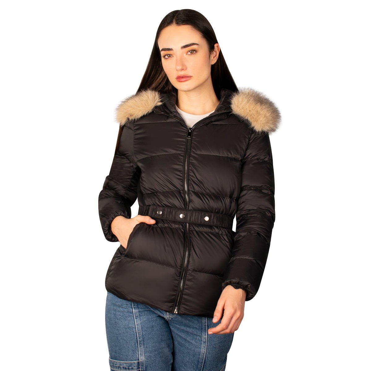 Foto 2 pulgar | Chamarra Greenlander Capitonada De Pluma Con Cuello Fur Para Mujer