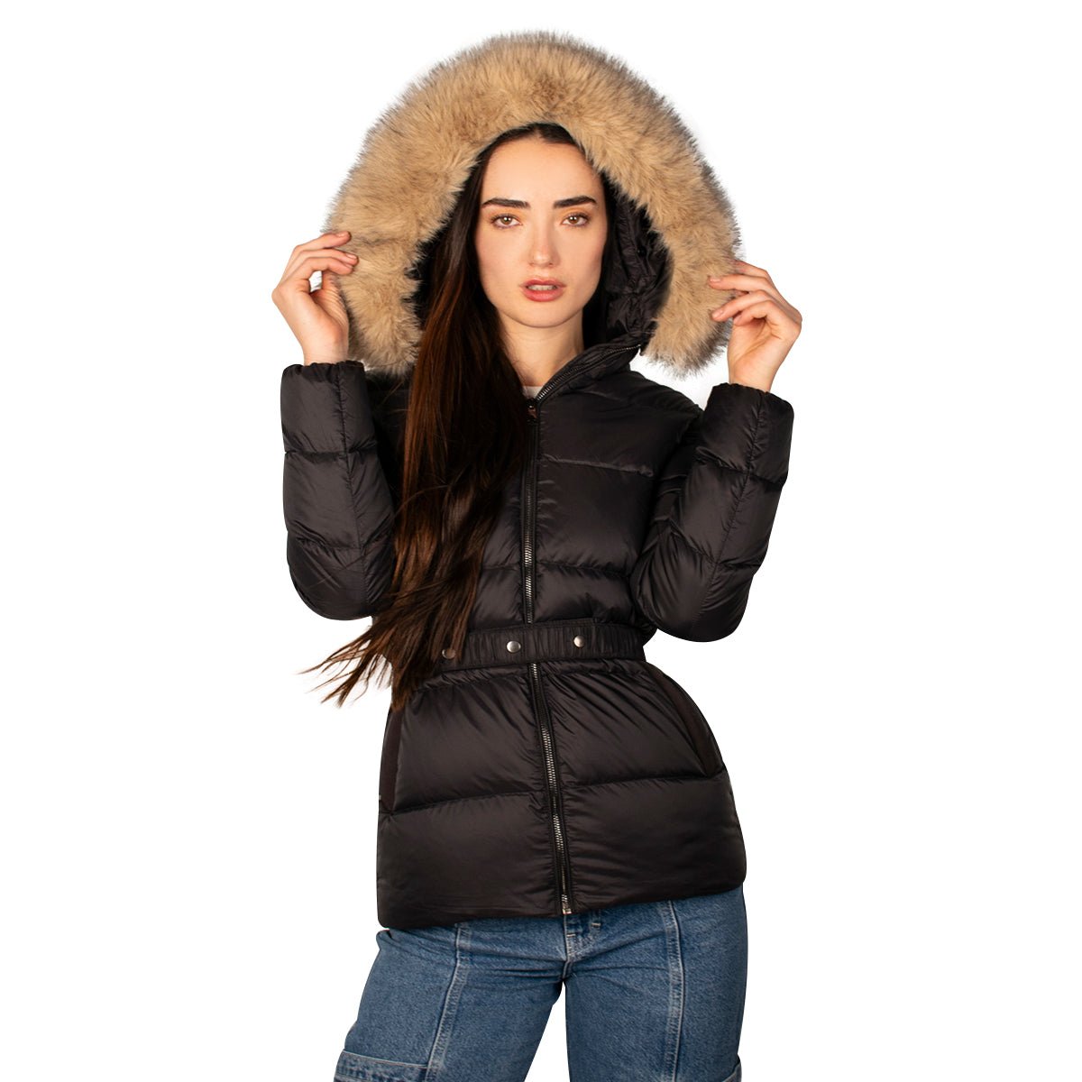 Foto 3 pulgar | Chamarra Greenlander Capitonada De Pluma Con Cuello Fur Para Mujer
