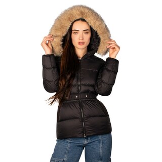 Foto 2 | Chamarra Greenlander Capitonada De Pluma Con Cuello Fur Para Mujer