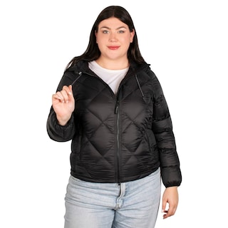 Foto 1 | Chamarra Greenlander Capitonada Con Gorro Tallas Extra Para Mujer