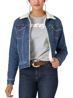 Foto 1 | Chaqueta Wrangler De Mezclilla Retro Con Forro Sherpa Para Mujer, Xxl - Venta Internacional.