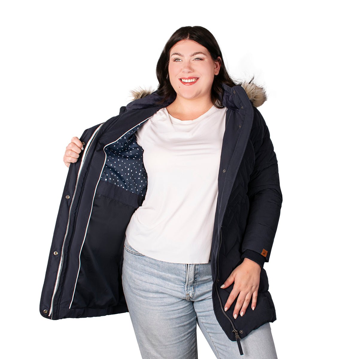 Foto 3 pulgar | Chamarra Greenlander Capitonada Con Gorro Desmontable Tallas Extra Para Mujer