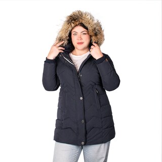 Foto 3 | Chamarra Greenlander Capitonada Con Gorro Desmontable Tallas Extra Para Mujer