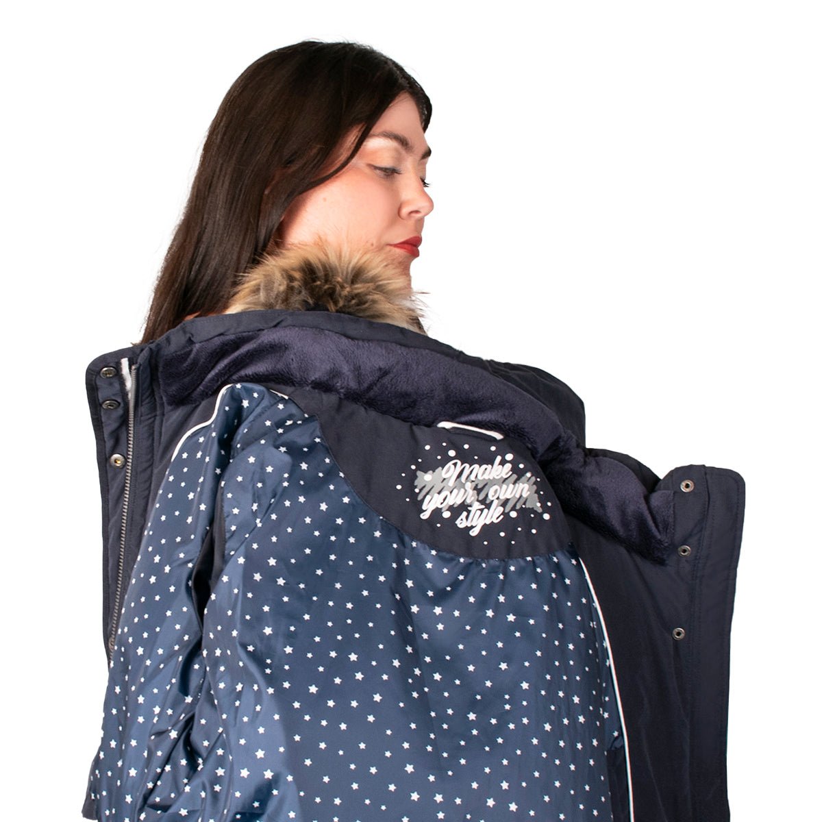 Foto 7 pulgar | Chamarra Greenlander Capitonada Con Gorro Desmontable Tallas Extra Para Mujer