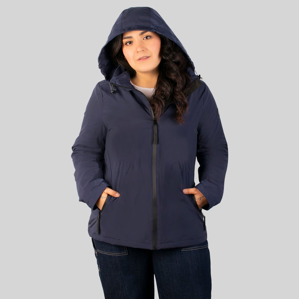 Foto 5 pulgar | Chamarra Greenlander Rompevientos Gorro Oculto Tallas Extra Para Mujr