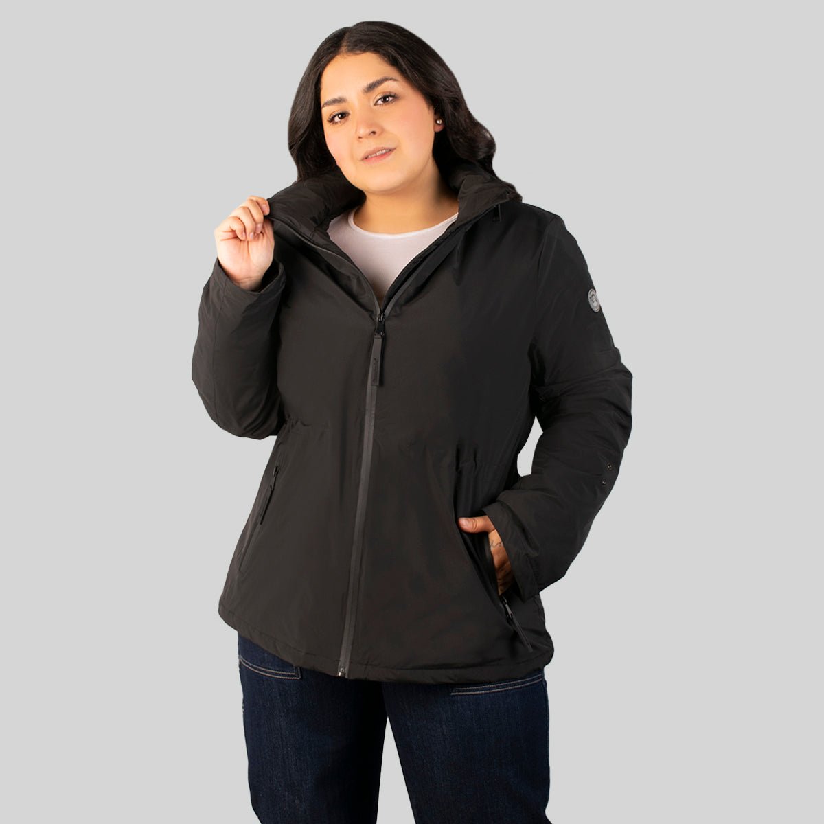 Chamarra Greenlander Rompevientos Gorro Oculto Tallas Extra Para Mujr