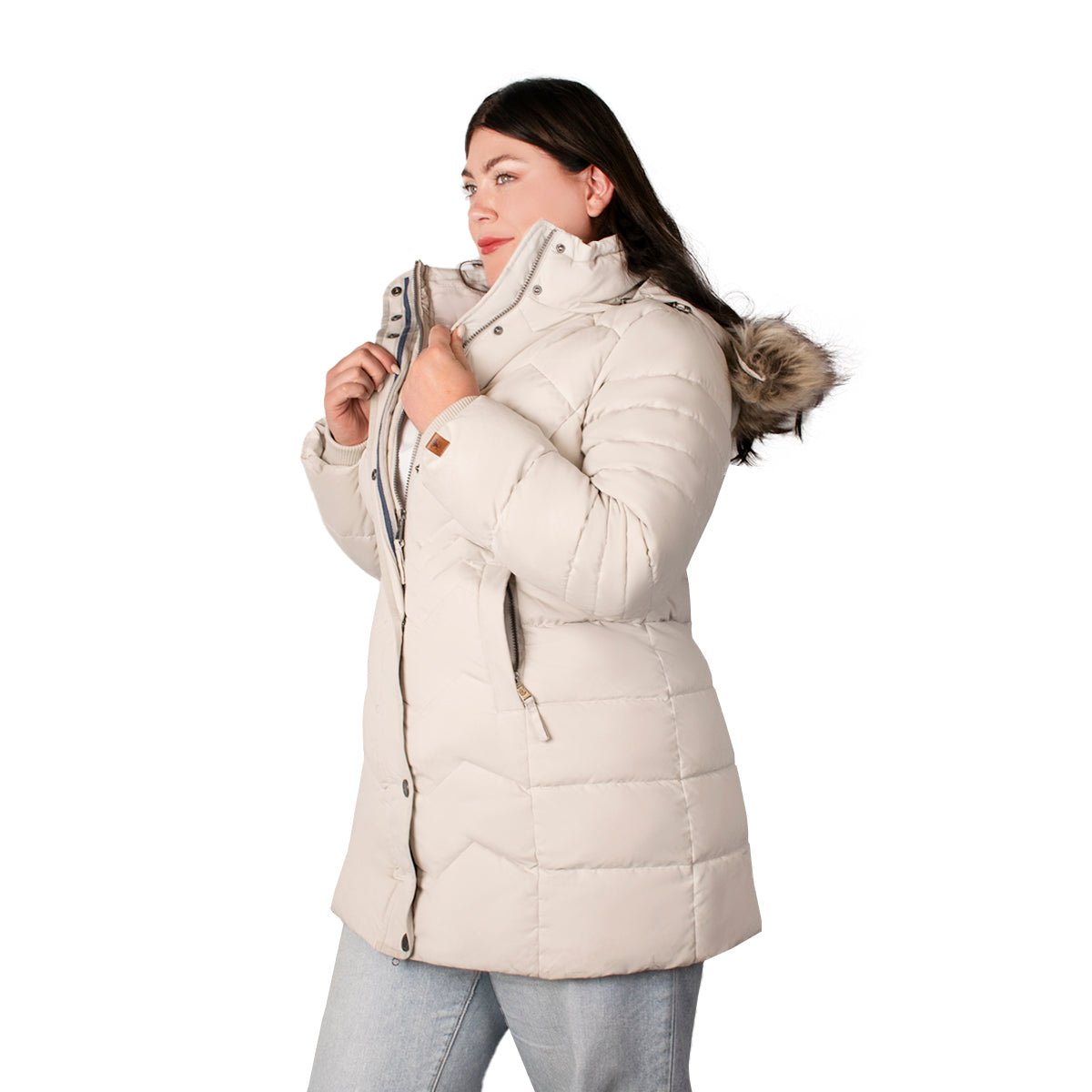 Foto 4 pulgar | Chamarra Greenlander Capitonada Con Gorro Desmontable Tallas Extra Para Mujer