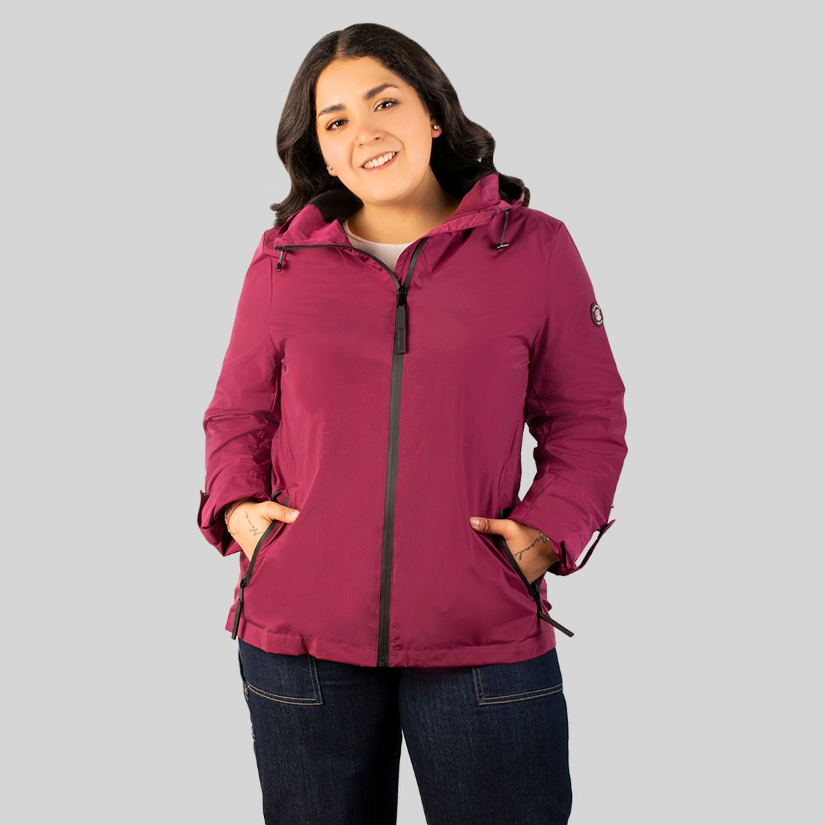 Foto 2 pulgar | Chamarra Greenlander Rompevientos Con Gorro Tallas Extra Para Mujer