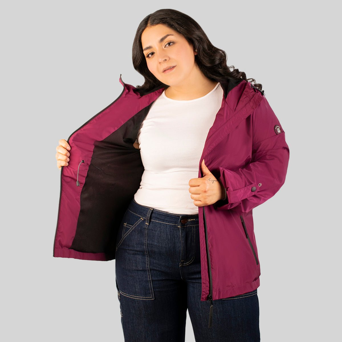 Foto 3 pulgar | Chamarra Greenlander Rompevientos Con Gorro Tallas Extra Para Mujer