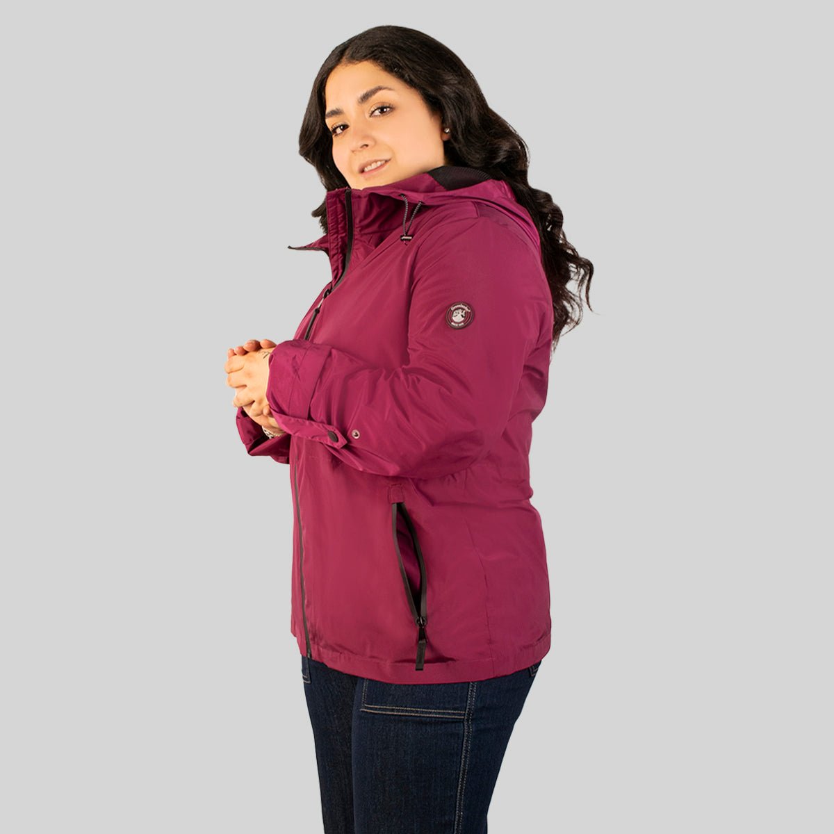 Foto 4 pulgar | Chamarra Greenlander Rompevientos Con Gorro Tallas Extra Para Mujer