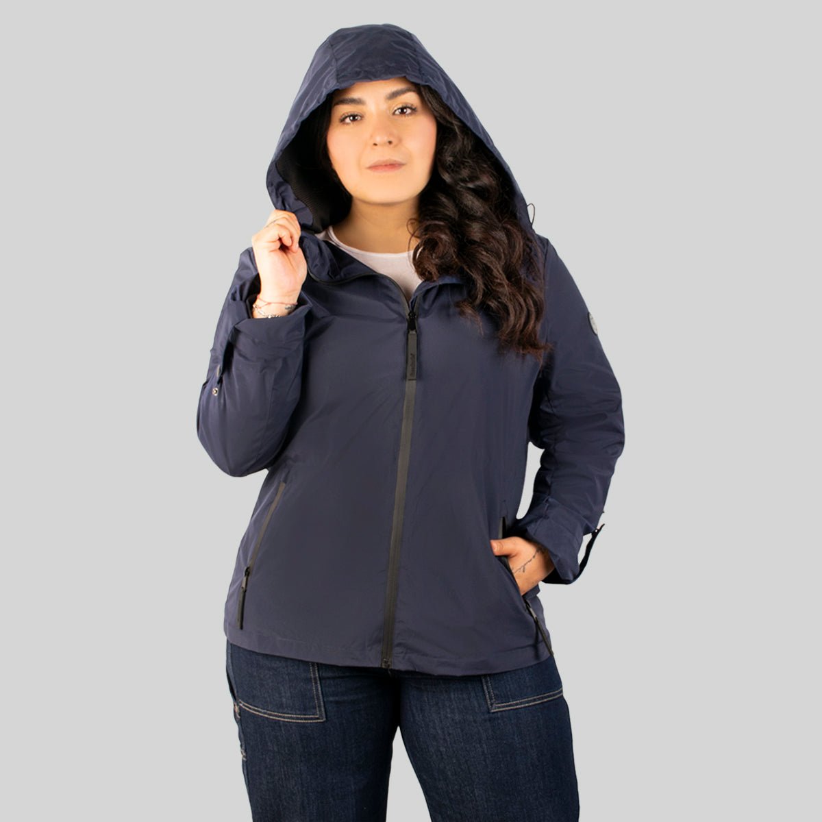 Foto 2 pulgar | Chamarra Greenlander Rompevientos Con Gorro Tallas Extra Para Mujer