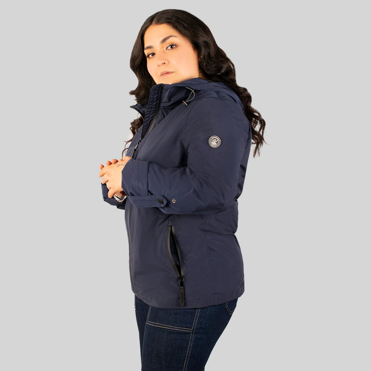 Foto 4 pulgar | Chamarra Greenlander Rompevientos Con Gorro Tallas Extra Para Mujer