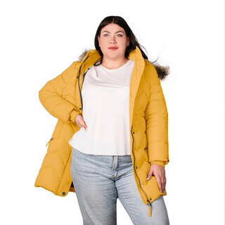 Foto 2 | Chamarra Greenlander Capitonada Con Gorro Desmontable Tallas Extra Para Mujer