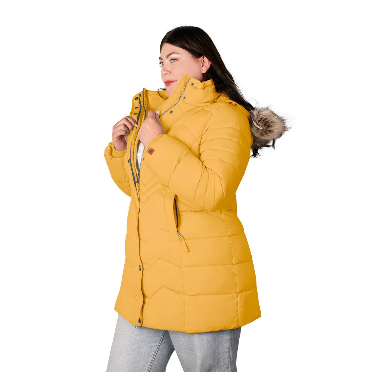 Foto 4 pulgar | Chamarra Greenlander Capitonada Con Gorro Desmontable Tallas Extra Para Mujer