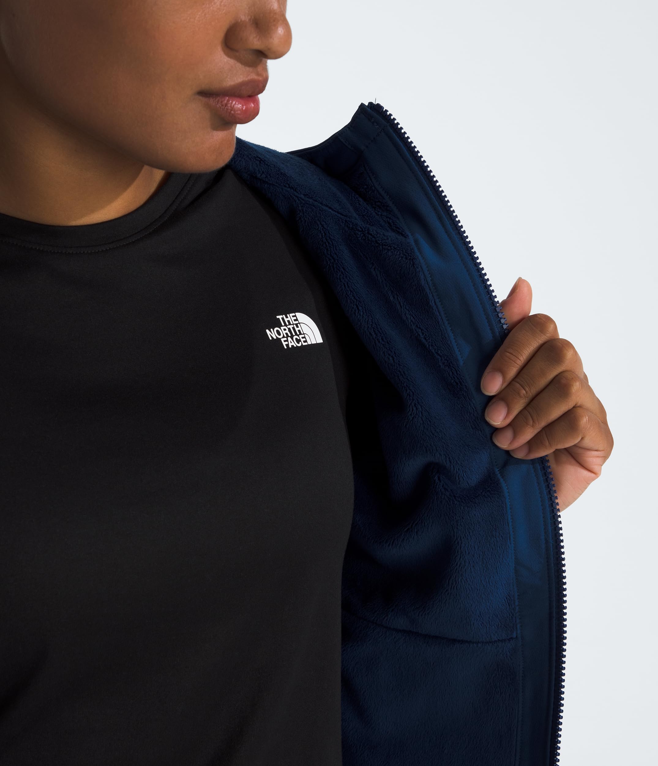Foto 6 pulgar | Chaqueta The North Face Shelbe Raschel De Forro Polar Con Capucha Azul Para Mujer - Venta Internacional.