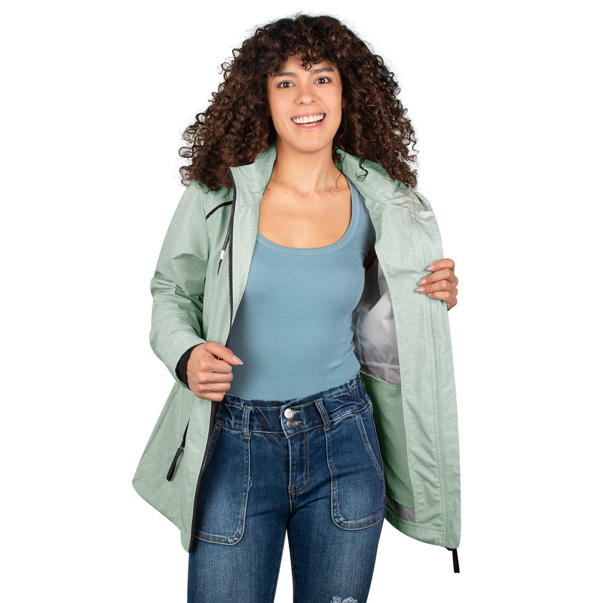 Foto 3 pulgar | Chamarra Greenlander Rompevientos Con Gorro Desmontable Para Mujer