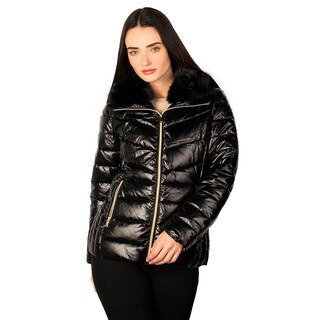 Foto 1 | Chamarra Greenlander Capitonada Brillante Cuello Alto Para Mujer