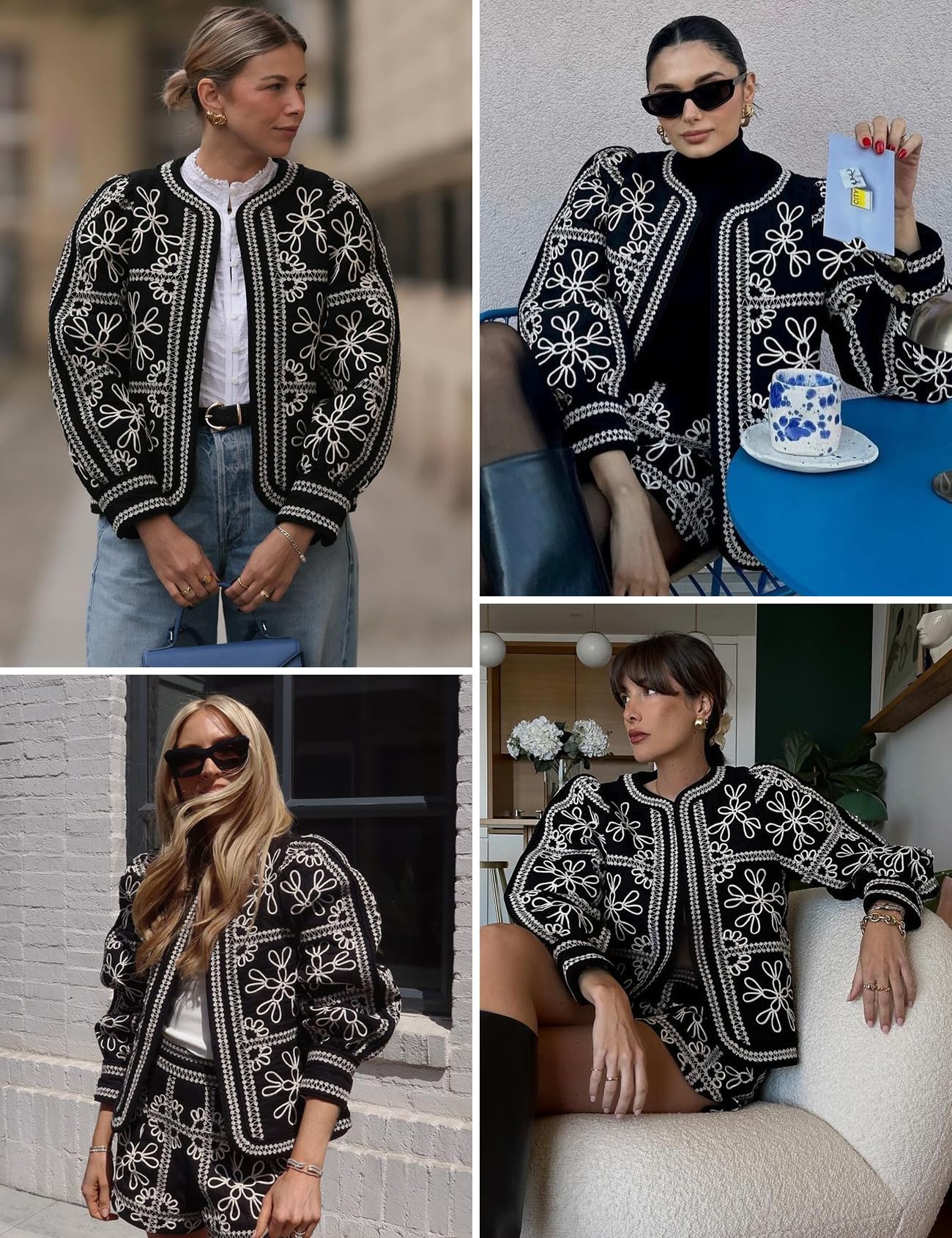 Foto 6 pulgar | Chaqueta Acolchada Yimoon Con Estampado Floral Ligero Para Mujer - Venta Internacional.