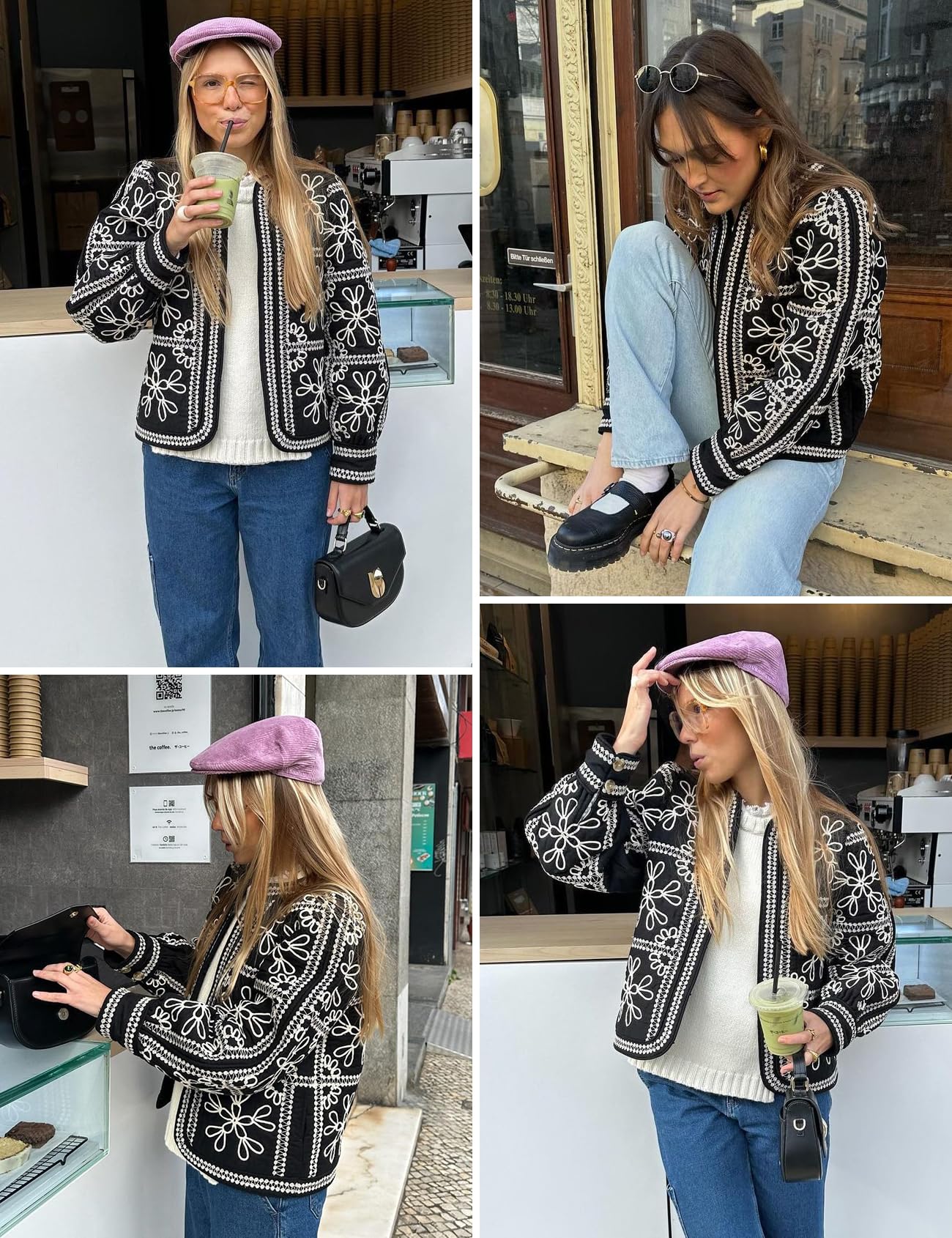 Foto 6 | Chaqueta Acolchada Yimoon Con Estampado Floral Ligero Para Mujer - Venta Internacional.