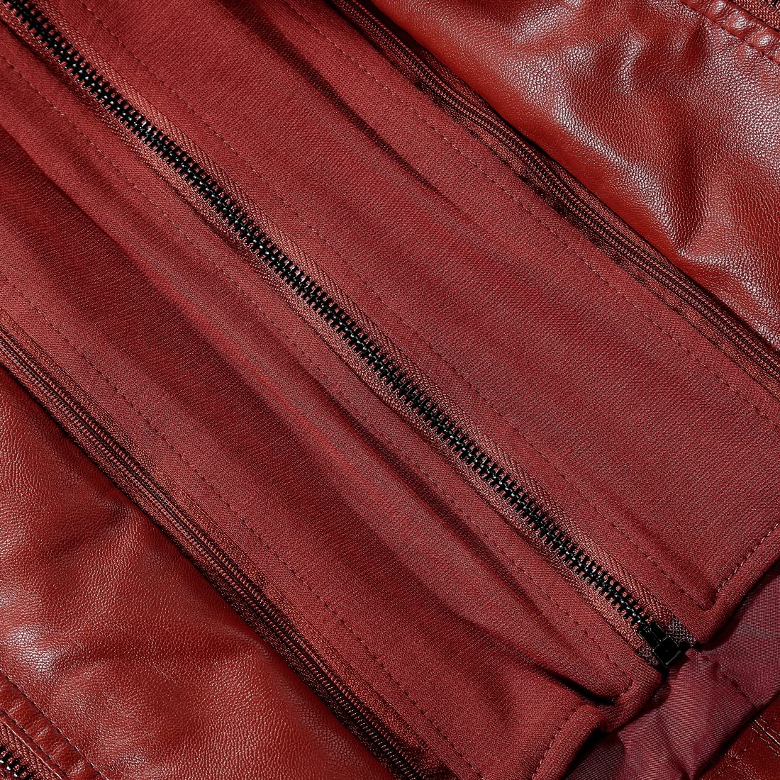 Foto 8 pulgar | Chaqueta Tanming De Piel Sintética Con Capucha Extraíble Para Mujer, Color Rojo - Venta Internacional.