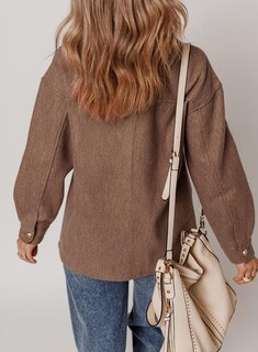 Foto 3 | Chaqueta Dokotoo Lady Fall Oversized Shackets 2024, Marrón, Talla Pequeña - Venta Internacional.