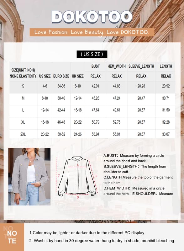 Foto 7 pulgar | Chaqueta Dokotoo Lady Fall Oversized Shackets 2024, Marrón, Talla Pequeña - Venta Internacional.