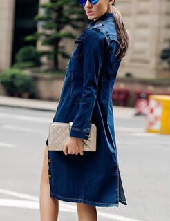 Foto 2 | Chaqueta Tanming Para Mujer, Casual, Vaquero Desgastado, Azul-xs - Venta Internacional.