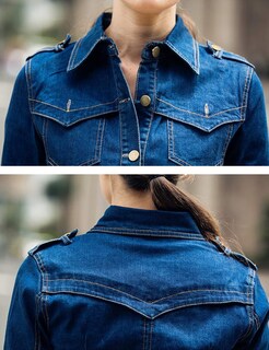 Foto 5 | Chaqueta Tanming Para Mujer, Casual, Vaquero Desgastado, Azul-xs - Venta Internacional.