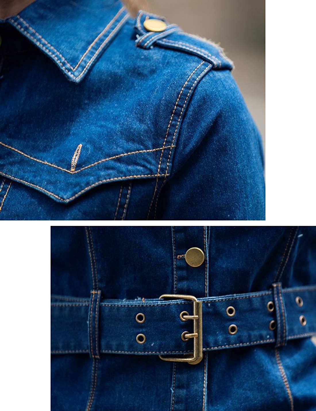 Foto 6 | Chaqueta Tanming Para Mujer, Casual, Vaquero Desgastado, Azul-xs - Venta Internacional.